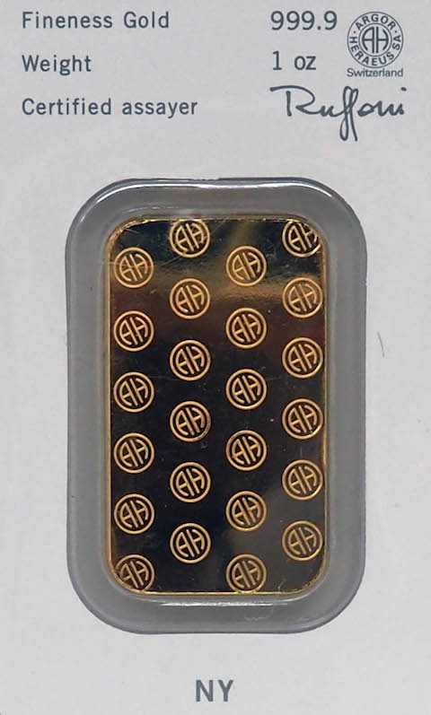 1 Ounce Gold Bar - Heraeus